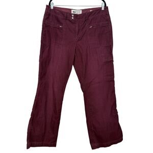 WNS-67 (Worldwide Sportsman) Burgundy Corduroy Pants  16 Wide Leg Cargo Pockets